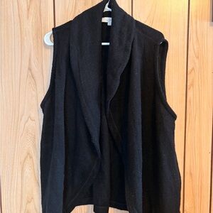 LOFT Black Open Front Sweater Vest